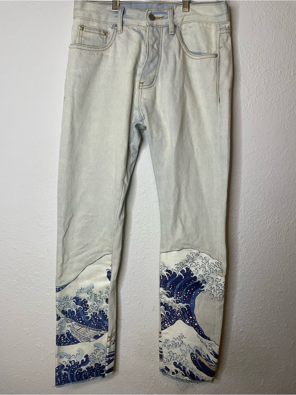 mnml Japanese Wave Paint Design Jeans